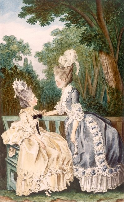 Damenmorgenkleid, 1771 (Farbstich) von Louis Carrogis dit Carmontelle